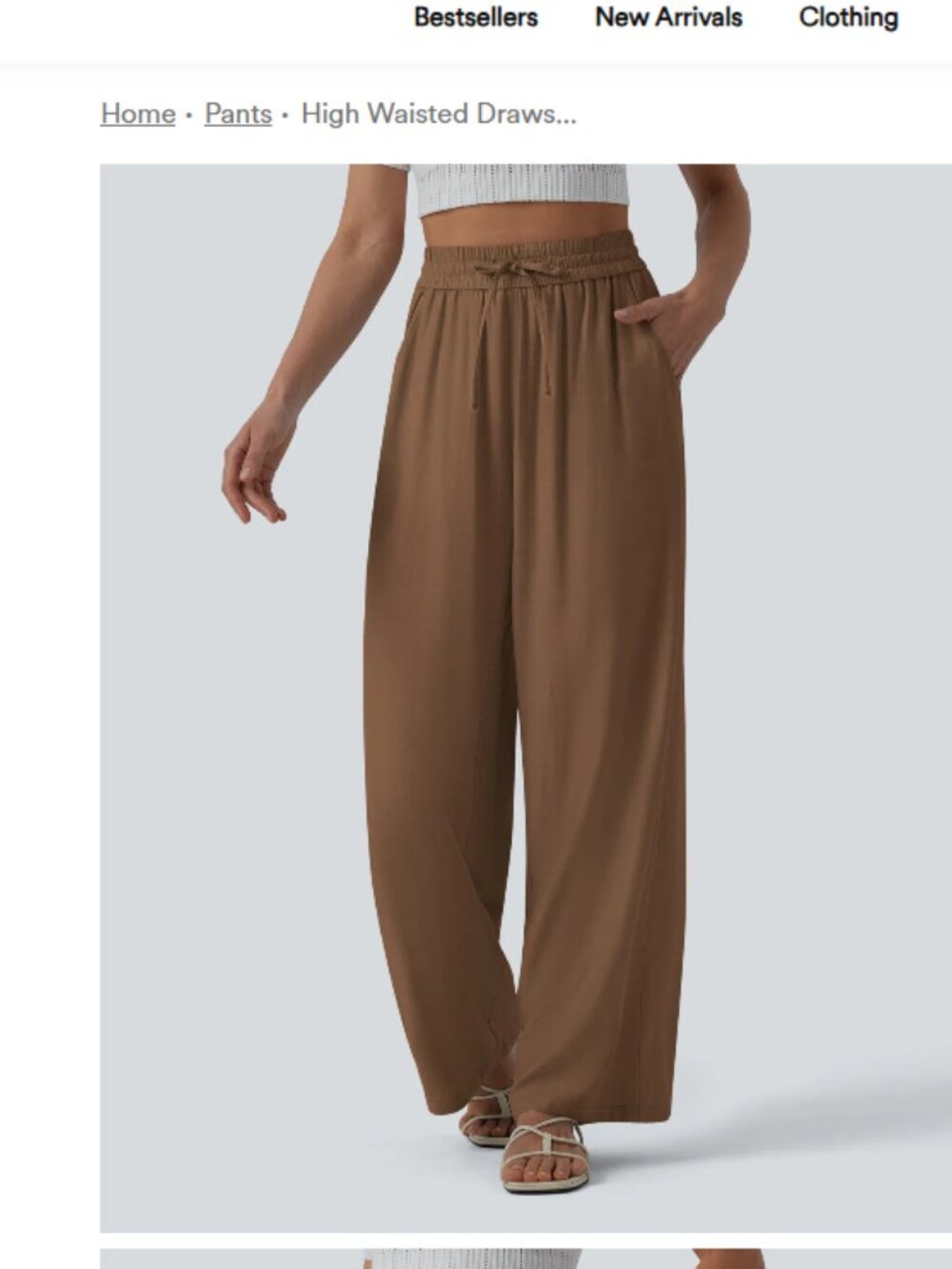 Halara High Waisted Drawstring Wide Leg Casual Linen-Blend Pants 3 PAIRS!